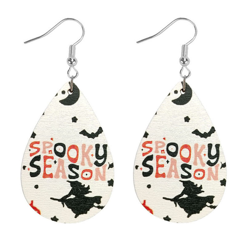 Pendientes de madera de madera de bate de Halloween de Halloween